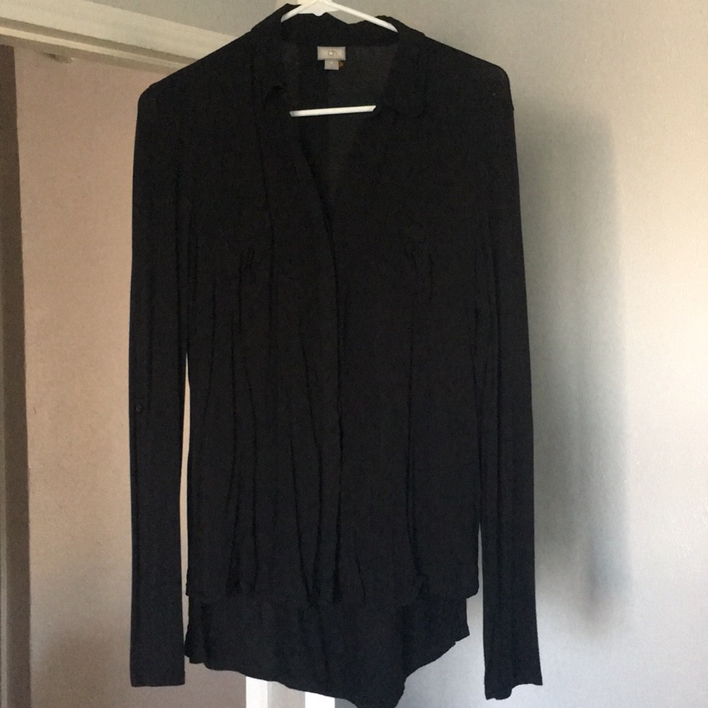 Converse one star black button down blouse